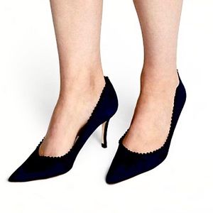 Versani Patent Leather Scalloped Pumps